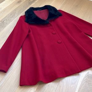 Wool with faux fur coat